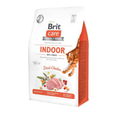 Гіпоалергенний корм Brit Care Cat GF Indoor Anti-stress (антистрес) для котів, що живуть у приміщенні, 0,4 кг
