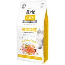 Гипоаллергенный корм Brit Care Cat GF Haircare Healthy & Shiny Coat для кошек, требующих ухода за кожей и шерстью, 7кг