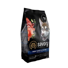 Корм холистик Savory Fresh Turkey&Сhicken Junior Large Breeds для щенков и юниоров крупных пород от 3 до 18/24 мес., со свежим мясом индейки и курицы 3kg