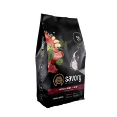 Корм холістик Savory Adult Small Breed Fresh Turkey&Lamb для собак малих порід, зі свіжим м'ясом ягняти та індички, 1kg