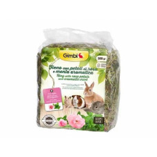 Сено для грызунов 500г Gimbi с розой и мятой
