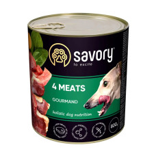 Влажный корм Savory Dog Gourmand 4 вида мяса 800g