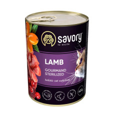 Вологий корм Savory Cat Can Adult Sterilised ягня 400g