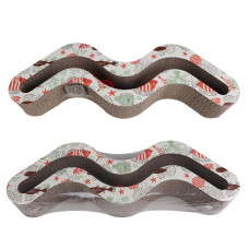 Кігтеточка Eastland для котів Хвиля з котячою м'ятою паперова 49,5*15*7см 