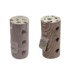 Кігтеточка Eastland для котів Колоди з трьома отворами з котячою м'ятою паперова 9*20см 