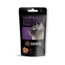 Лакомство для поощрения кошек Savory Snack Hair-ball Control, подушечки для контроля образования шерстяных комочков, 60 г