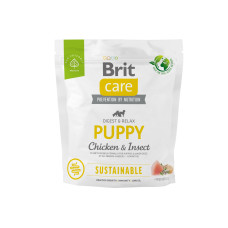 Корм Brit Care Dog Sustainable Puppy для щенков, курица и насекомые, 1 кг