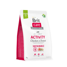 Сухой корм Brit Care Dog Sustainable Activity для активных собак всех пород, курица и насекомые, 3kg