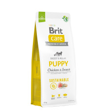 Корм Brit Care Dog Sustainable Puppy для щенков, курица и насекомые, 12 кг