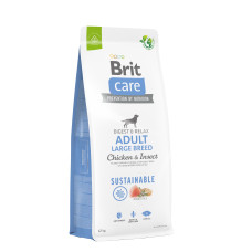 Сухой корм Brit Care Dog Sustainable Adult Large Breed для взрослых собак больших пород, курица и насекомые, 12 кг