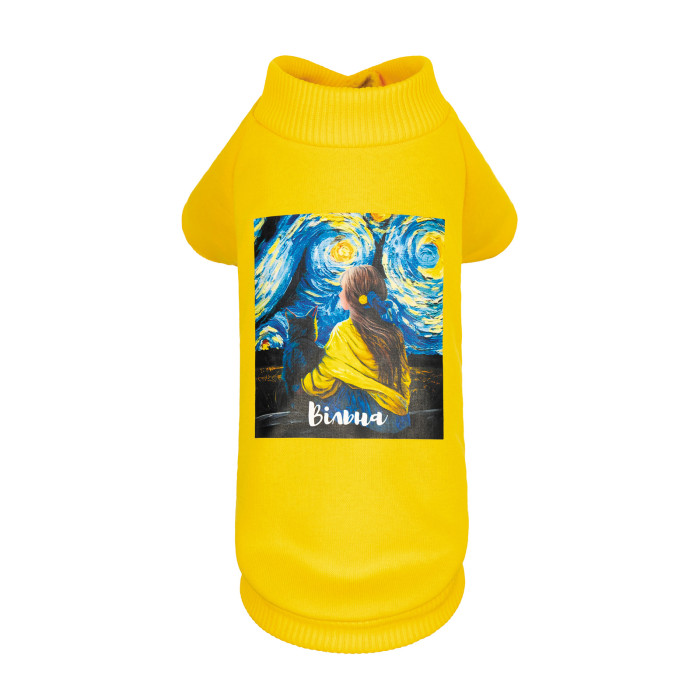 Толстовка для собак "Свободная", желтая, M