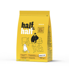 Корм сухой Half&Half для взрослых кошек с говядиной 300 г