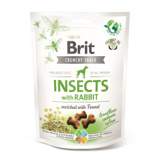 Лакомства для собак Brit Care Dog Crunchy Cracker Insects with Rabbit для иммунитета, насекомые, кролик и фенхель, 200 г