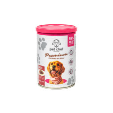 Влажный корм для собак Pet Chef кусочки в желе с говядиной 415 г