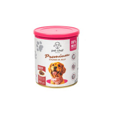 Влажный корм для собак Pet Chef кусочки в желе с говядиной 800 г