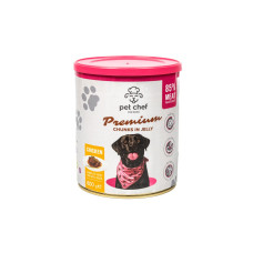 Влажный корм для собак Pet Chef кусочки в желе с курицей 800 г