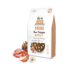 Беззерновий корм для собак малих порід  Brit Care Mini Raw Delights Turkey with Shrimp, індичка з креветкою, 2 кг
