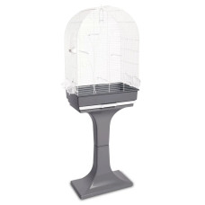 Клетка для птиц Fop EVITA 53*33*80 см белая, поддон серый с подставкой