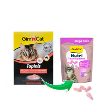 Витамины GimCat NUTRI TAURINE BITES QUARK для кошек с творогом и таурином 425г