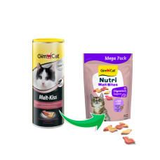 Витамины GimCat NUTRI MALT BITES для взрослых кошек для выведения комков шерсти с мальтом 425г
