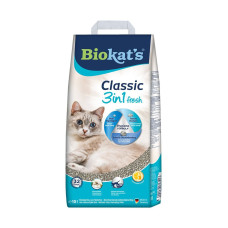 Наповнювач для котячого туалету Biokats Classic Fresh 3in1 Cotton Blossom 10 кг (бентонітовий)