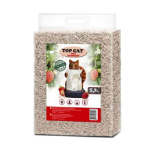 Соевый наполнитель для кошачьего туалета TOP CAT TOFU ТОФУ с ароматом клубники 5,7л