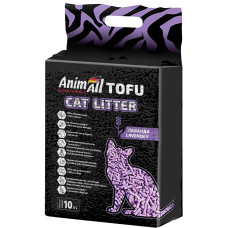 Гранулированный наполнитель AnimAll Tofu из сои для кошачьего туалета, лаванда 4,66кг/10 л