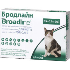 Капли Boehringer Ingelheim Broadline (Бродлайн) Спот-он против паразитов для кошек 2,5-7,5кг (L) 
