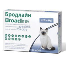 Капли Boehringer Ingelheim Broadline (Бродлайн) Спот-он против паразитов для кошек до 2.5 кг, S