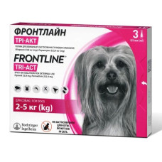 Капли Boehringer Ingelheim Frontline (Фронтлайн) TRI-ACT от блох и клещей для собак, XS, 2-5 кг
