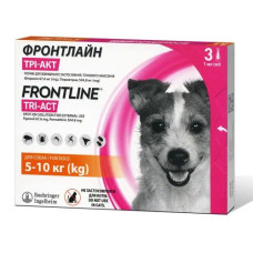 Капли Boehringer Ingelheim Frontline (Фронтлайн) TRI-ACT от блох и клещей для собак, S, 5-10 кг