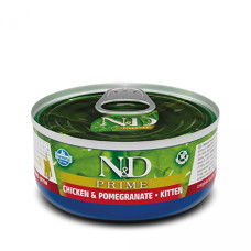 Вологий корм Farmina N&D Grain Free Prime Chicken Kitten для кошенят, беззерновий, з куркою та гранатом, 70 г