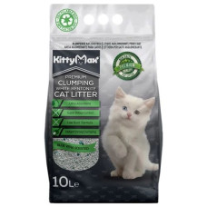 Бентонитовый наполнитель Kitty Max для кошачьего туалета, с ароматом алоэ вера, белый, 10 л