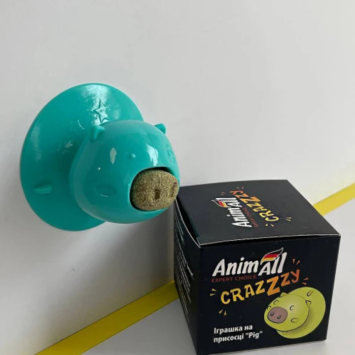 Игрушка AnimAll GrizZzly Pig на присоске, для кошек, 7.2×8×8 см, цвета в ассортименте