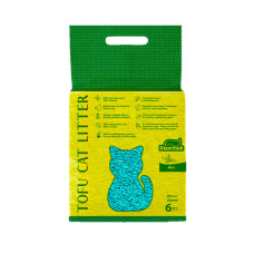 Соєвий наповнювач Tofu Cat Litter Aloe Vera для котячого туалету, з ароматом м'яти, 2.6 кг (6 л)