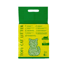Соєвий наповнювач Tofu Cat Litter Aloe Vera для котячого туалету, з ароматом алое вера, 2.6 кг (6 л)
