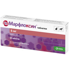 Антибактериальный препарат (антибиотик) KRKA Марфлоксин при острых и хронических инфекций у кошек и собак 5 мг (1 уп/10таб.)