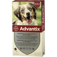 Капли от блох и клещей Bayer Advantix (Адвантикс Спот-Он) для собак весом 10-25 кг