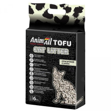 Гранулированный наполнитель AnimAll Tofu из сои для кошачьего туалета, классик 2,6кг/6 л