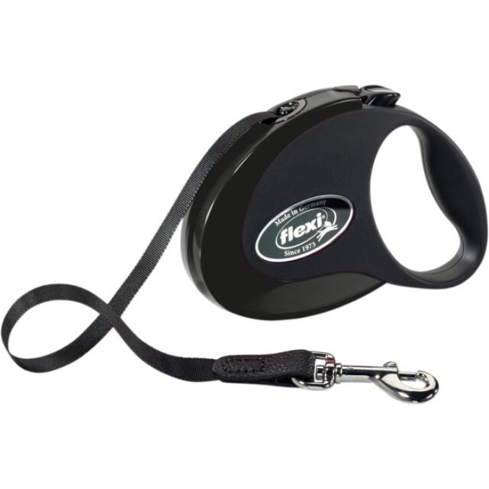 Повідець-рулетка зі стрічкою flexi STYLE, чорна S: 3м/до 12кг