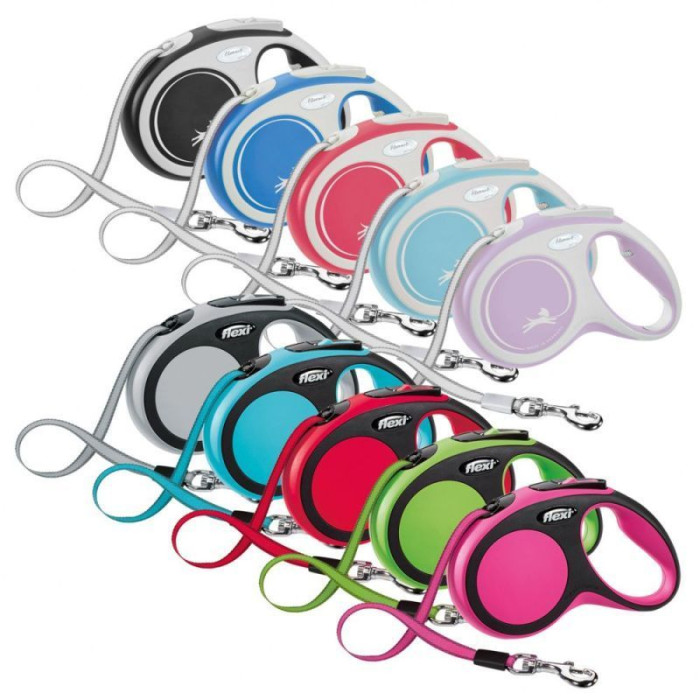 Поводок-рулетка Flexi New COMFORT Tape, черный L: 8м (до 50кг)