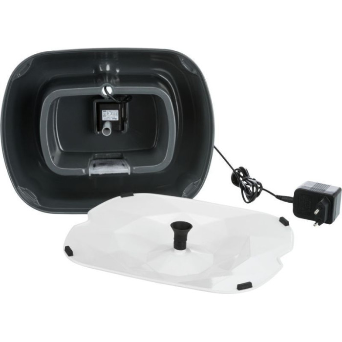 Питьевой фонтан Polygon (меламин), 2.5л/28х11х22см, серый/белый