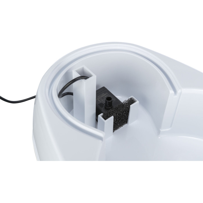 Фонтан для питья "Curved Stream" (пластик), 2.5л/25х24.5х35см, белый