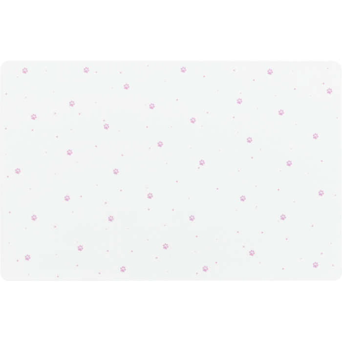 Коврик под миску с рисунком "лапа", 44х28см, белый