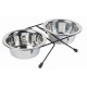 Подставка с месталлическими мисками 2 x 0,45 л 