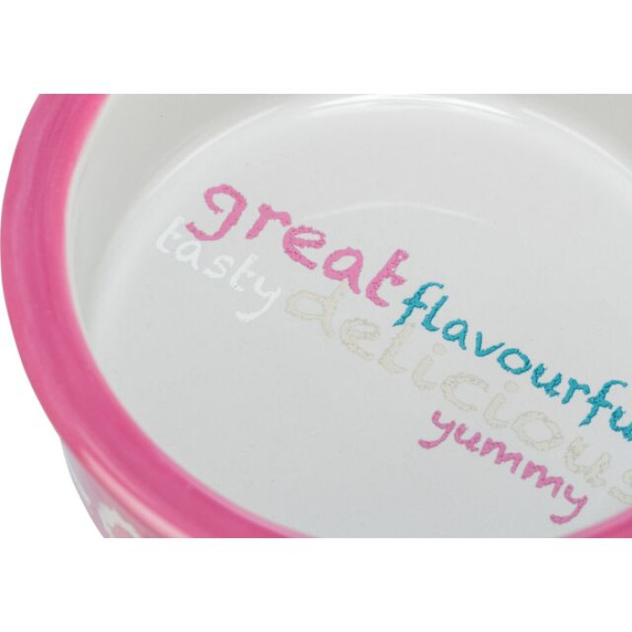 Миска керамічна, рожевий/світло-сірий 0.3л/12см,