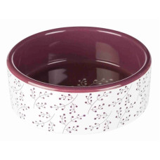 Миска керамічна, біло-ягідна з гілочками 0,3л/12см