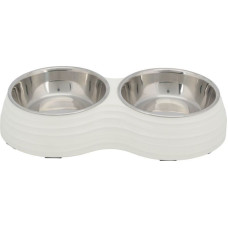 Миска подвійна (меламін/метал), біла 2х0.2л/11см/25х4х14