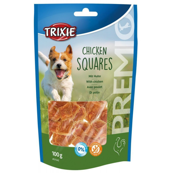 Лакомство Chicken Squares для собак (курица), 100г