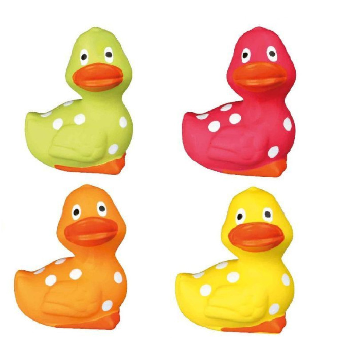 Игрушка-утка из латекса в горошек, 8см